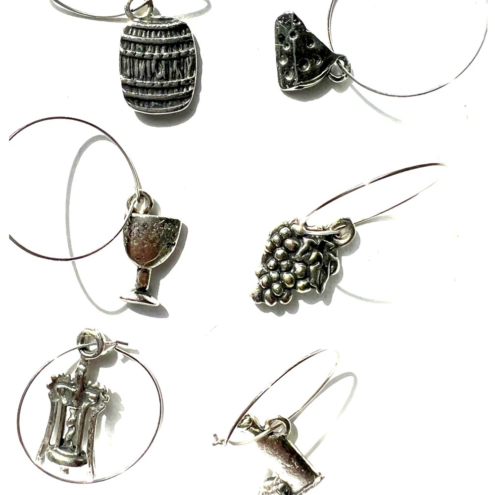 Wine Charms silver-tone set of 6